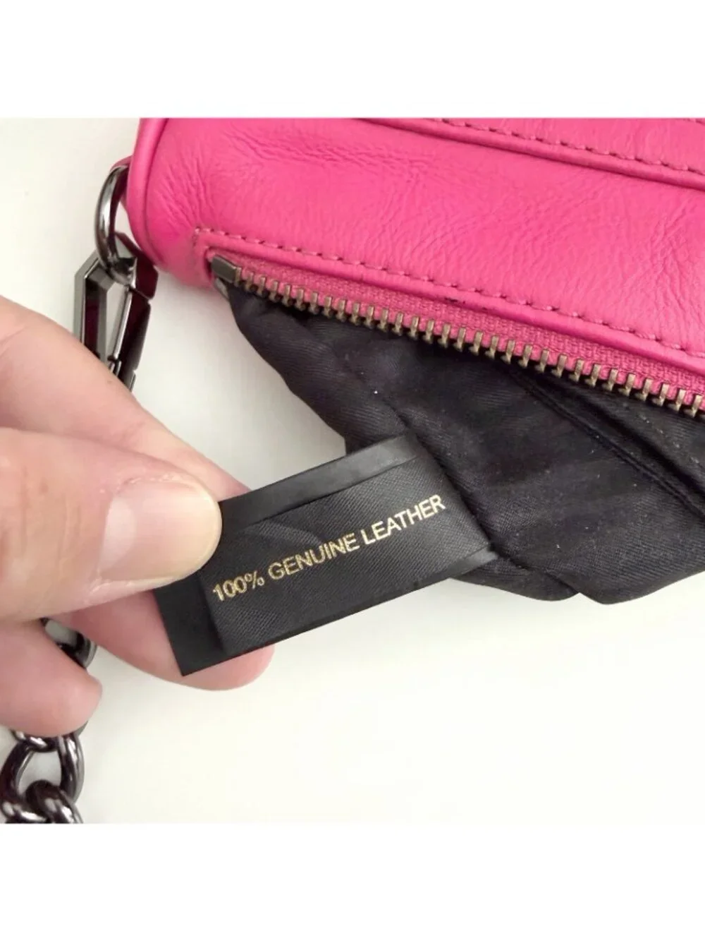 Rebecca Minkoff Mini Mac Hot Pink Leather Purse Crossbody Chain